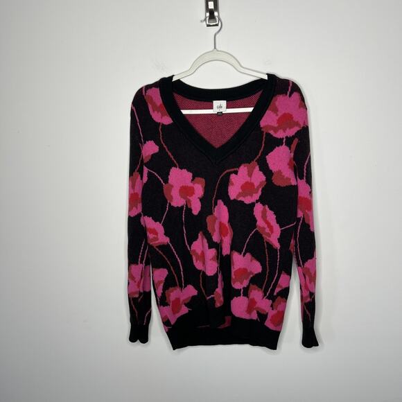 Cabi Sweater Womens Small Floral V Neck Pullover Cotton Blend 4102 - Picture 7 of 10